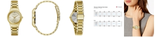 Caravelle Women's Diamond-Accent Gold-Tone Stainless Steel Bracelet Watch 30mm